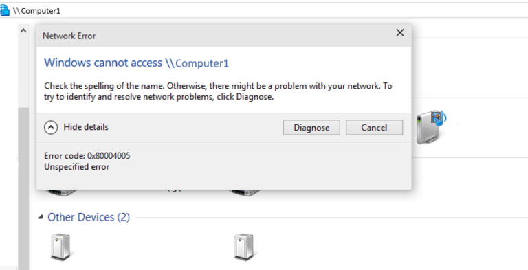Как да коригирате „Windows не може да получи достъп до компютъра“ с код на грешка 0x80004005