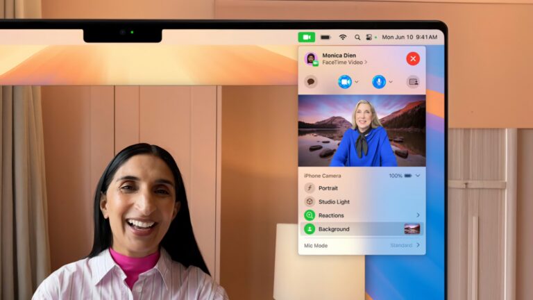 Как изменить фон видеозвонка FaceTime на macOS Sequoia